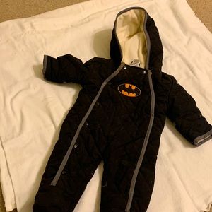 Batman, snow suit. Infant three months.